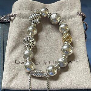 David Yurman 925/18K Sterling Silver Elements Beaded Bracelet